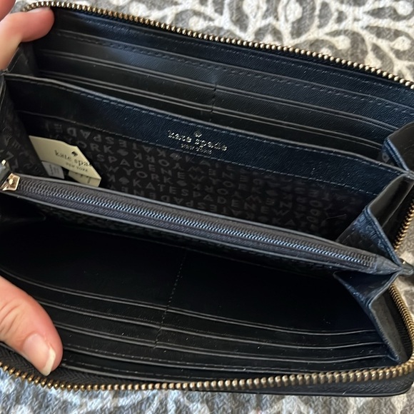 Kate spade black leather zip wallet - Picture 5 of 7